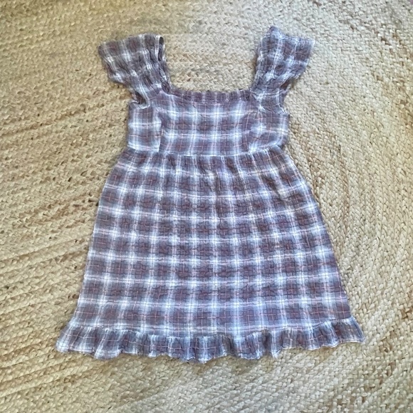 Maeve Anthropologie Babydoll Mini Dress Cottagecore Plaid Flutter Sleeves Small - Picture 3 of 10